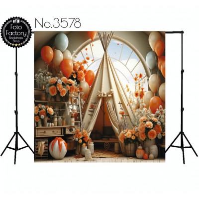 Backdrop tipi tent balloons 3578