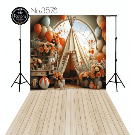 Backdrop tipi tent balloons 3578