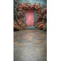 Backdrop pink door flowers 3589