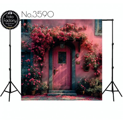 Backdrop pink decorated door 3590