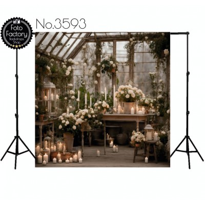 Backdrop flower arbor candles 3593