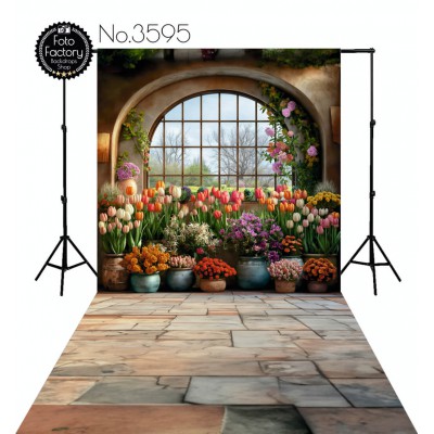 Backdrop flowers window 3595