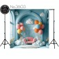 Tło Fotograficzne różowa sofa balony 3603