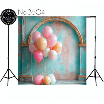 Backdrop rustic columns balloons 3604