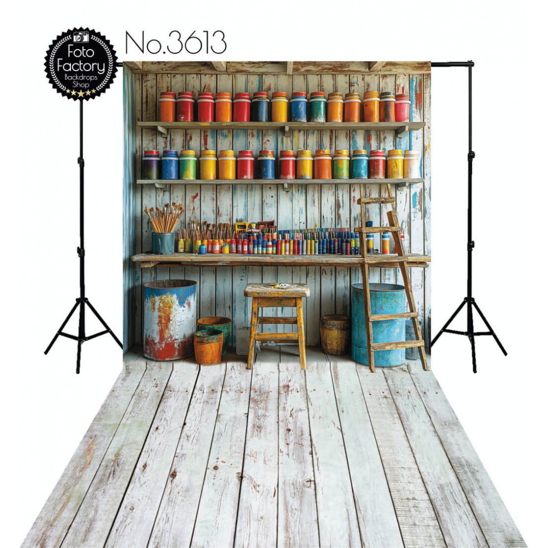 Backdrop wooden painting studio 3613