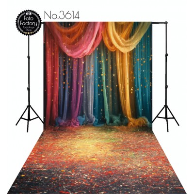 Backdrop colorful curtains stars 3614