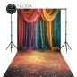 Backdrop colorful curtains stars 3614