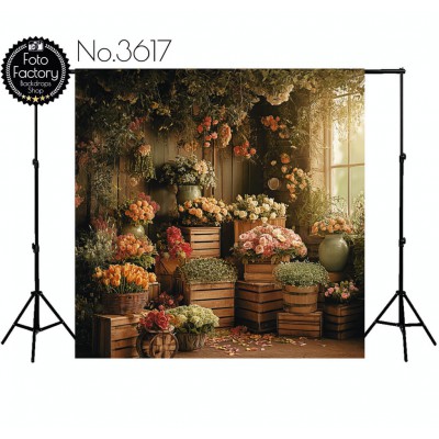 Backdrop flowers in boxes 3617