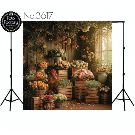 Backdrop flowers in boxes 3617