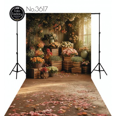 Backdrop flowers in boxes 3617