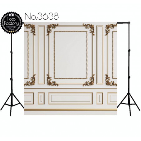 Backdrop creamy stylish moulding 3638