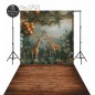 Backdrop giraffes plants decoration 3793