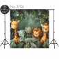 Backdrop cartoon animals leaves 3794