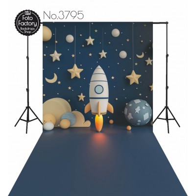 Backdrop cartoon rocket space 3795