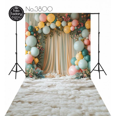 Backdrop balloons flowers decoration 3800