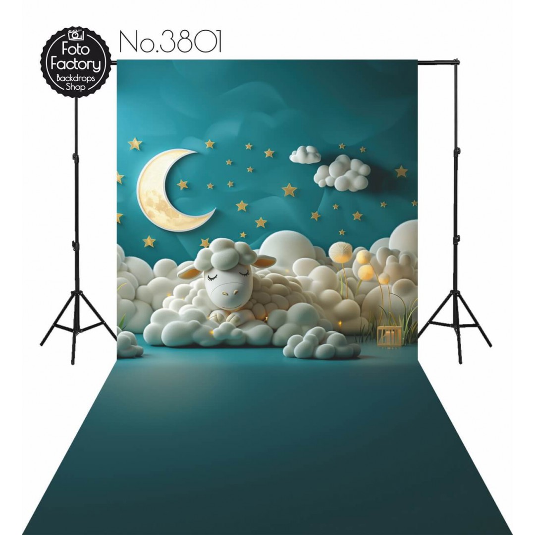 Backdrop cartoon sheep clouds 3801