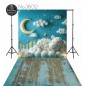 Backdrop cartoon sheep clouds 3802