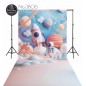 Backdrop cartoon rocket space 3806