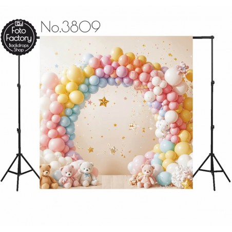 Backdrop colorful balloon garland 3809