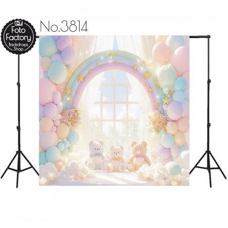 Backdrop teddy bears colorful decorations 3814