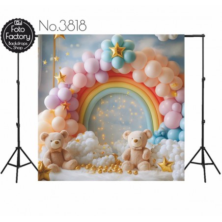 Backdrop teddy bears colorful decorations 3818