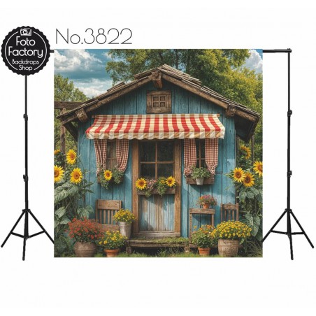 Backdrop wooden country cottage 3822