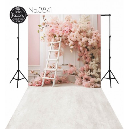 Backdrop pink flowers wall decoration 3841