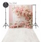 Backdrop pink flowers wall decoration 3841