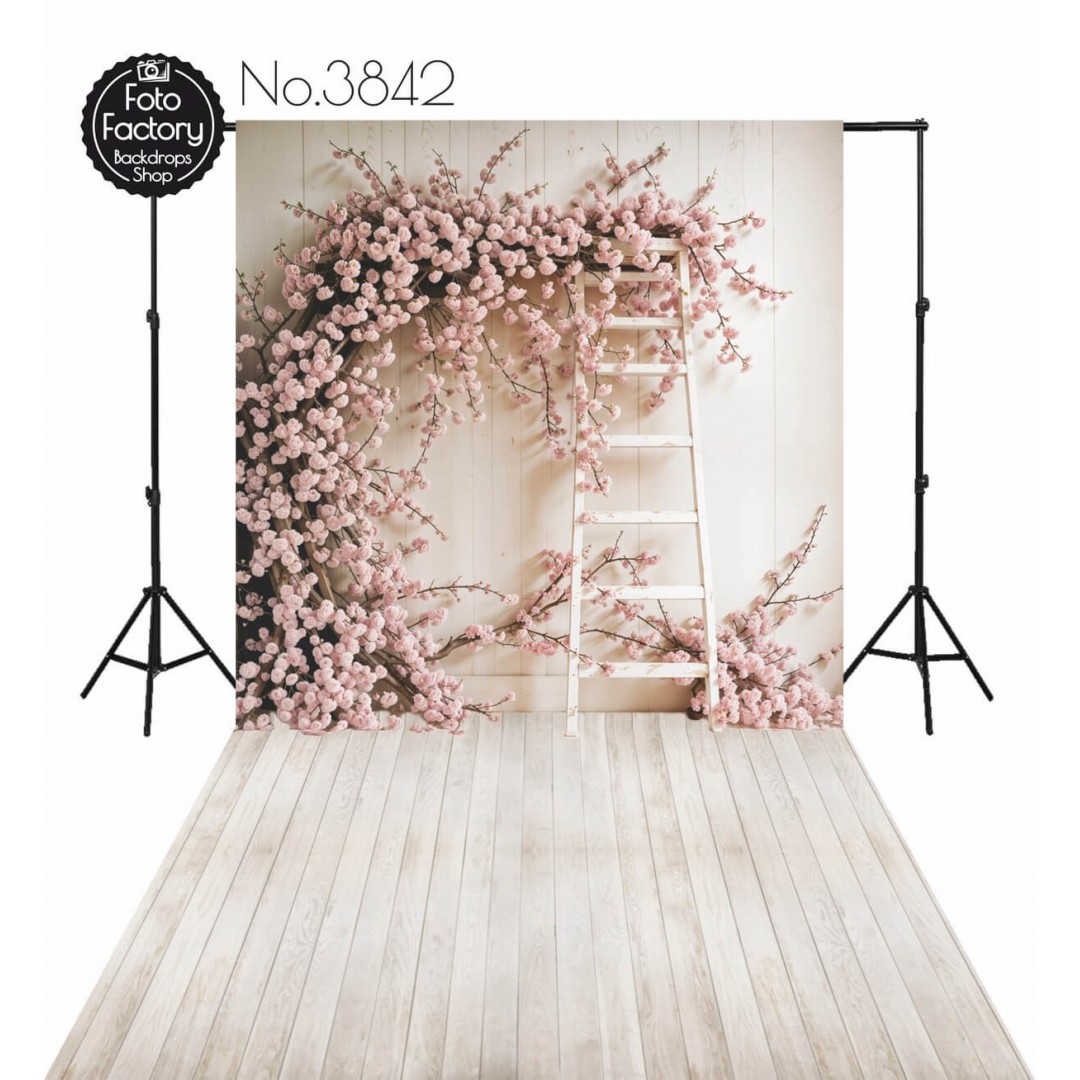 Backdrop pink flowers wall decoration 3842