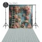 Backdrop pink flowers wall decoration 3843