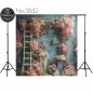 Backdrop pink flowers wall decoration 3843