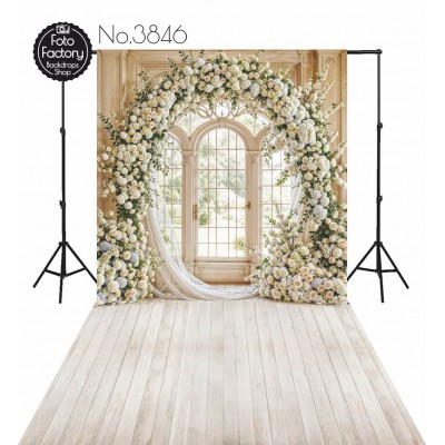 Backdrop bright flowers window decoration 3846