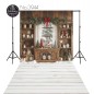 Backdrop Christmas wooden interior decorations 3944