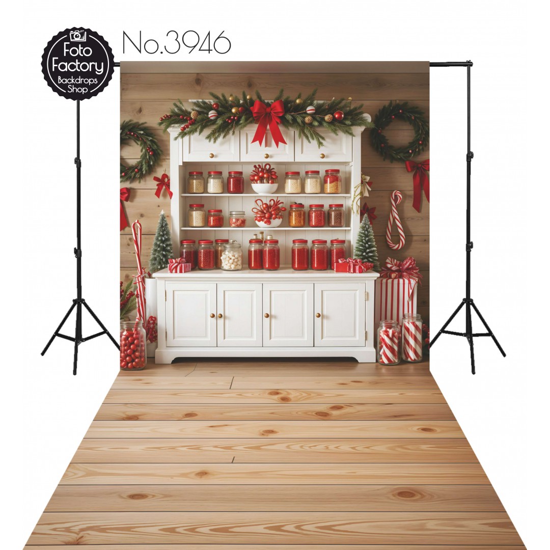 Backdrop Christmas white chest of drawers christmas decorations 3946