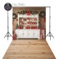 Backdrop Christmas white chest of drawers christmas decorations 3946