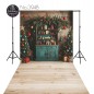 Backdrop Christmas green rustic sideboard christmas decorations 3948