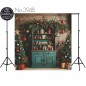 Backdrop Christmas green rustic sideboard christmas decorations 3948