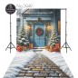 Backdrop Christmas blue door christmas decorations 3949