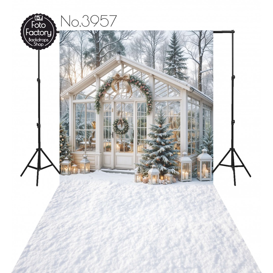 Backdrop Christmas glass gazebo christmas decorations 3957