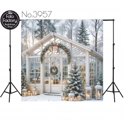 Backdrop Christmas glass gazebo christmas decorations 3957