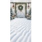 Backdrop Christmas white wooden door christmas decorations 3958