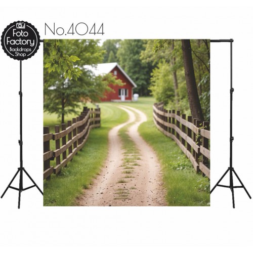 Backdrop spring theme road fence 4044