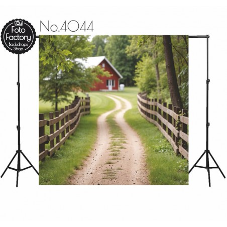 Backdrop spring theme road fence 4044