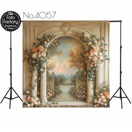 Backdrop spring theme columns flowers 4057