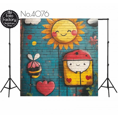 Backdrop colorful mural 4076
