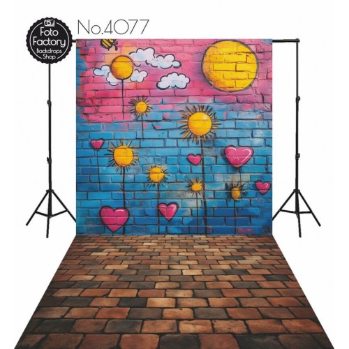 Backdrop colorful mural 4077