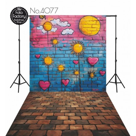 Backdrop colorful mural 4077