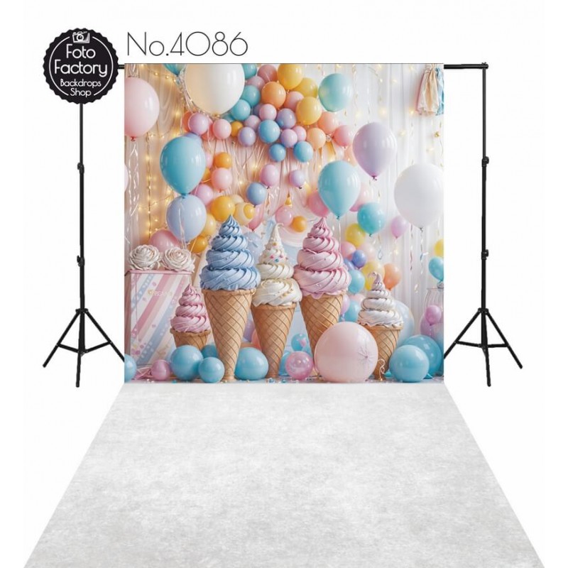 Tło Fotograficzne imprezowe balony lody 4086 Tło Fotograficzne imprezowe balony lody 4086