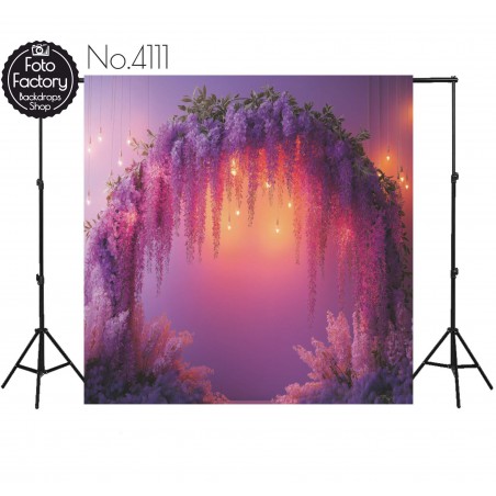 Backdrop purple flower garland 4111