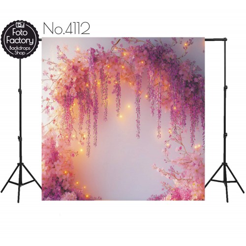 Backdrop pink flower garland 4112